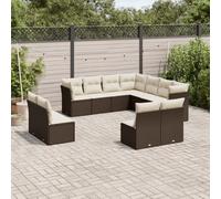 Salon de Jardin avec Coussins Meubles Terrasse 12 pcs Noir Résine Tressée vidaXL