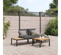 Vidaxl Salon De Jardin 3 Pcs Avec Coussins Noir Aluminium