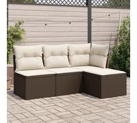 Salon de Jardin avec Coussins Meubles Terrasse 5 pcs Gris Résine Tressée vidaXL