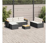 Vidaxl Salon De Jardin 5 Pcs Avec Coussins Noir Résine Tressée Acacia