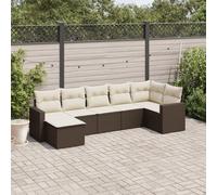 Vidaxl Salon De Jardin 8 Pcs Avec Coussins Marron Résine Tressée