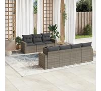 Salon de Jardin avec Coussins Meubles Terrasse 8 pcs Beige Résine Tressée vidaXL