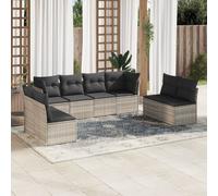 Salon de Jardin avec Coussins Meubles Terrasse 8 pcs Noir Résine Tressée vidaXL
