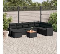 Vidaxl Salon De Jardin 10 Pcs Avec Coussins Noir Résine Tressée