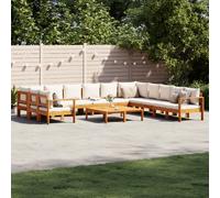 Salon de Jardin avec Coussins Meubles Terrasse 9 pcs Bois Massif d'Acacia vidaXL