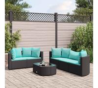 Salon de jardin modulable GENERIQUE resine tressee 6 pieces noir 63 x 63 x 57 cm noir