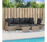 vidaXL 5-delige Loungeset met kussens poly rattan lichtgrijs3261550 G