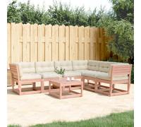 Salon de Jardin avec Coussins Siège 6 pcs Blanc Bois Massif de Pin vidaXL