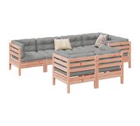 Salon de Jardin avec Coussins Terrasse 7 pcs Bois Massif Sapin de Douglas vidaXL