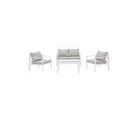 Salon de jardin avec structure en aluminium avec coussins 4 personnes Fira Gris