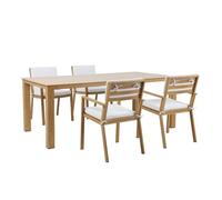 Salon de Jardin AXI Jada - Table et Chaises en bois / beige pour 6 personnes