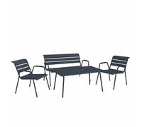 Salon de jardin bas 4 places FERMOB Monceau Lounge - Carbone