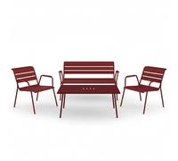 Salon de jardin bas 4 places FERMOB Monceau Lounge - Piment