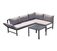 Salon de jardin bas 4 places gris clair KATEA CONCEPT USINE Gris G