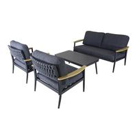 Salon de jardin bas 4 places Proloisirs Manon - Graphite