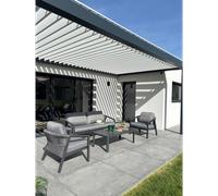 Salon de jardin bas 5 places - Gris anthracite - KELIA
