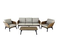 Salon de jardin bas 5 places Proloisirs Tornado - Graphite / Beige