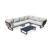 Paris Prix – Salon de jardin bas Kumla – 6 places 150 cm – Noir
