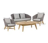 Salon de jardin bas Bizzotto Coachella 4 places Gris