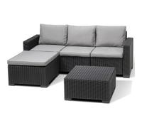 Salon De Jardin Bas En Résine Tressée Gris Graphite (3 Pièces) California Keter Gris