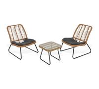Salon de jardin bas en rotin 2 personnes Ravigarden Lucien