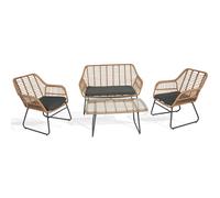 Salon de jardin bas en rotin 4 places Ravigarden Leda