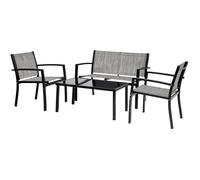 Salon de jardin bas ""Lino"" - 4 places - Gris