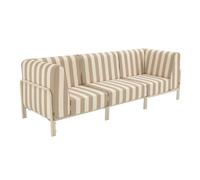 Oviala Salon de Jardin Bas modulable rayé 3 Places Beige - Patio