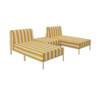 Salon de jardin bas modulable rayé 3 places jaune 144 x 128 cm Patio, Oviala