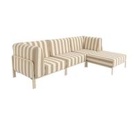 Salon de jardin bas modulable rayé 4 places beige 216 x 80 cm Patio, Oviala