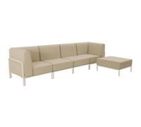 Salon de jardin bas modulable uni 5 places beige 288 x 80 cm Patio Oviala