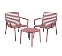 Salon de jardin bas Nardi Doga 2 personnes - Rouge Marsala