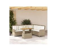 Salon de jardin beige 2 pieces resine tressee 90.0 x 55 x 71 cm 6 personnes