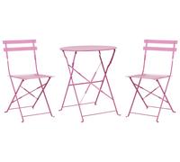 Salon de Jardin Bistrot Balcon Table et 2 Chaises Pliable avec Patins en Acier R