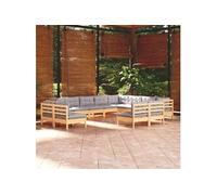 Salon de jardin Bois 12 personnes 12 pieces