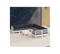 Salon de jardin Bois 12 personnes 9 pieces