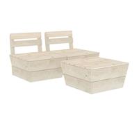 Salon de jardin - Bois - 120 x 60 cm - Design modulaire - 4 personnes - Charme rustique