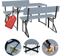 Salon de Jardin Bois Ensemble Table et Chaise 3pcs Exterieur Balcon Patio 119cm