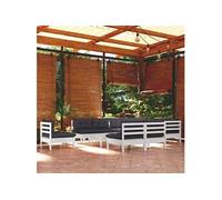 Salon de jardin bois gris 11 pieces x 63.5 x 62.5 11 personnes