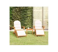 Salon de jardin bois massif beige 3 pieces 75.0 x 84 x 90 2 personnes