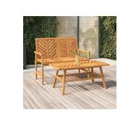 Salon de jardin bois massif bois 2 pieces 100.0 x 50 x 45 2 personnes