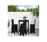 Vidaxl Ensemble De Bar De Jardin 5 Pcs Noir Bois De Pin Massif