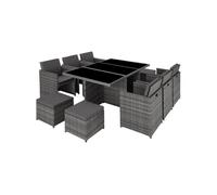 Salon de jardin cadre aluminium 2 sets de housses gris