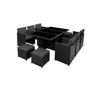 Salon de jardin cadre en aluminium pliable housse de protection noir