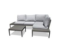 Salon de Jardin 4 Places "Ankara" 150cm Noir gris G