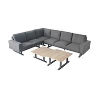 Salon de jardin d'angle 5 places gris - Oviala