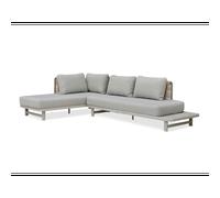 DCB Garden – Salon bas de jardin Irun – 6 places, corde tissée et aluminium, gris 225 cm