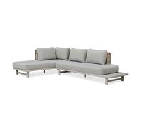 DCB Garden – Salon bas de jardin Irun – 6 places, corde tissée et aluminium, gris 225 cm