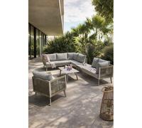 DCB Garden – Salon de jardin d'angle 7 places en aluminium et corde