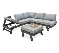 DCB Garden – Salon d'angle de jardin 6 places en aluminium